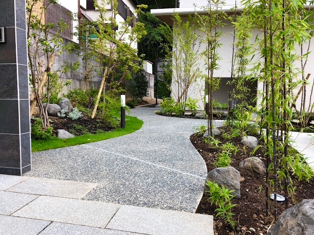 庭園のような和モダン外構 株式会社ウエシン 神戸のエクステリア 外構 造園